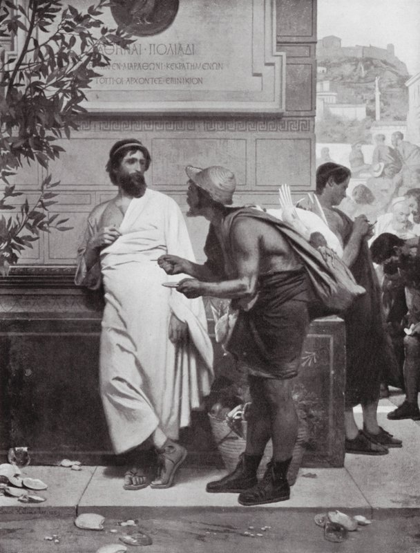 Aristides und der Bauer von Ernest (1818-87) Hillemacher