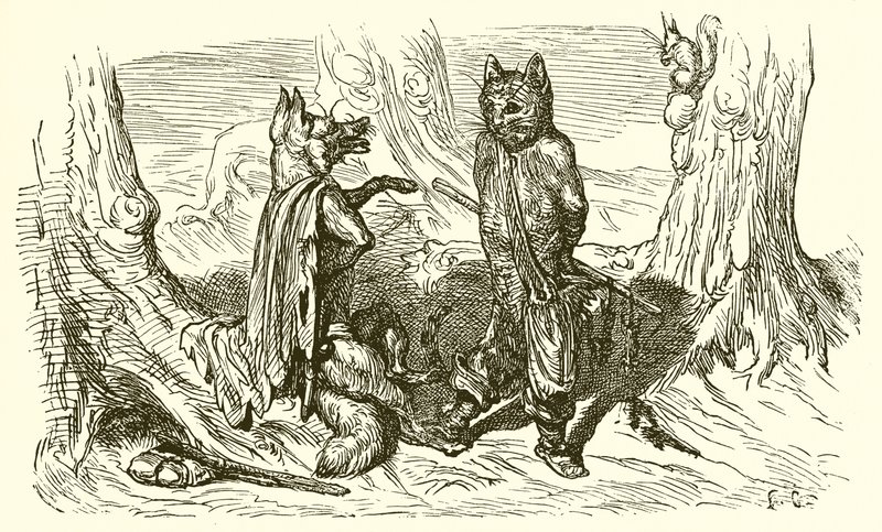 Die Katze und der Fuchs von Ernest Henry Griset