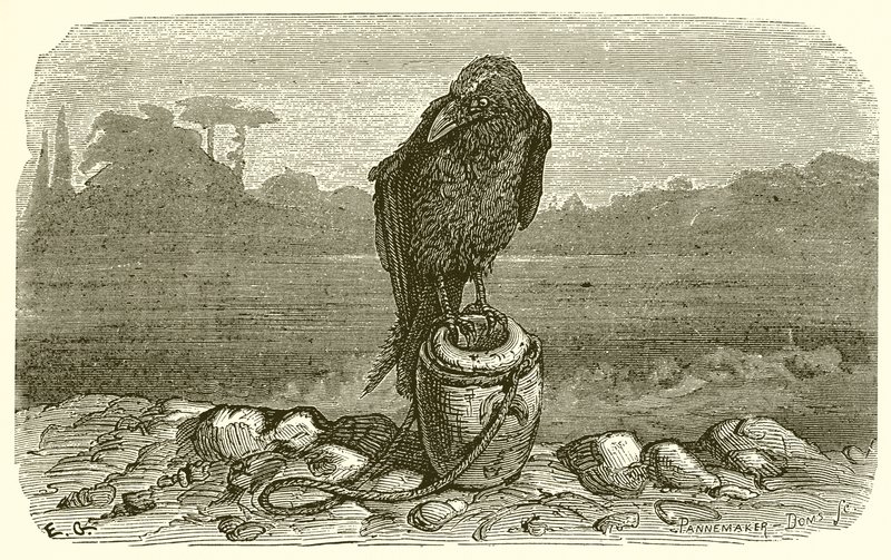 Die Krähe und der Krug von Ernest Henry Griset