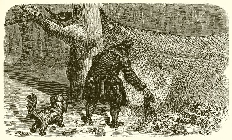 Der Vogelfänger und die Amsel von Ernest Henry Griset