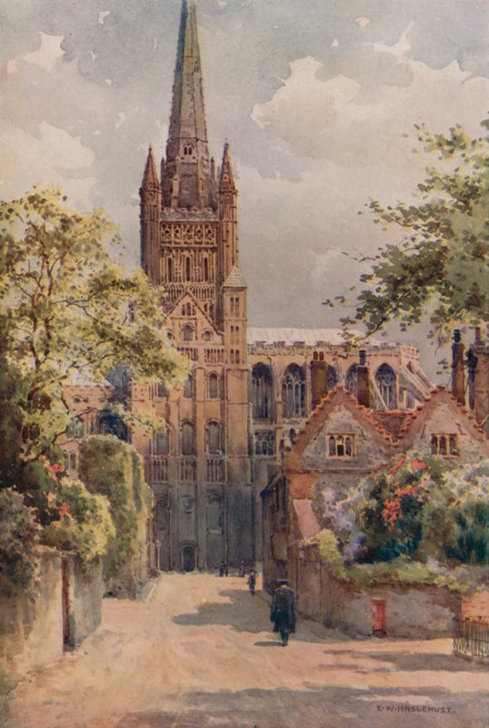 Der Kathedralenbezirk, Norwich von Ernest William Haslehust