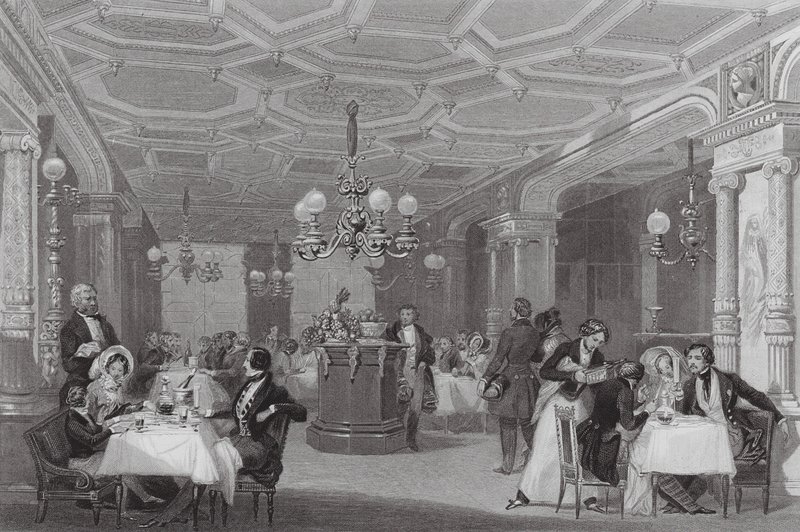 Die "Trois Freres Provenceaux," Palais Royal, Paris, Das berühmte Restaurant (Gravur) von Eugene Louis (after) Lami