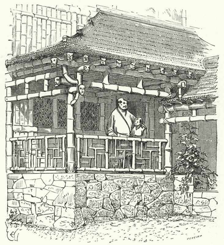 Altes chinesisches Haus aus Bambus gebaut von Eugene Emmanuel after Viollet le Duc