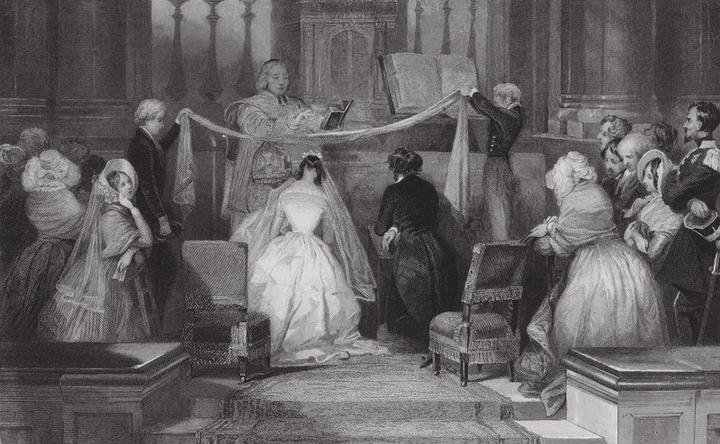 Eine französische Hochzeit in St. Roch, Paris von Eugene Louis (after) Lami