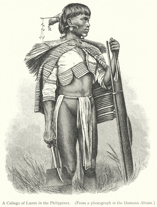 Ein Calinga von Luzon auf den Philippinen (Gravur) von European School