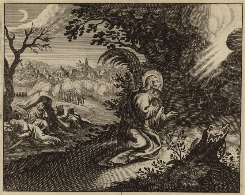 Die Agonie Jesu Christi im Garten Gethsemane (Gravur) von European School