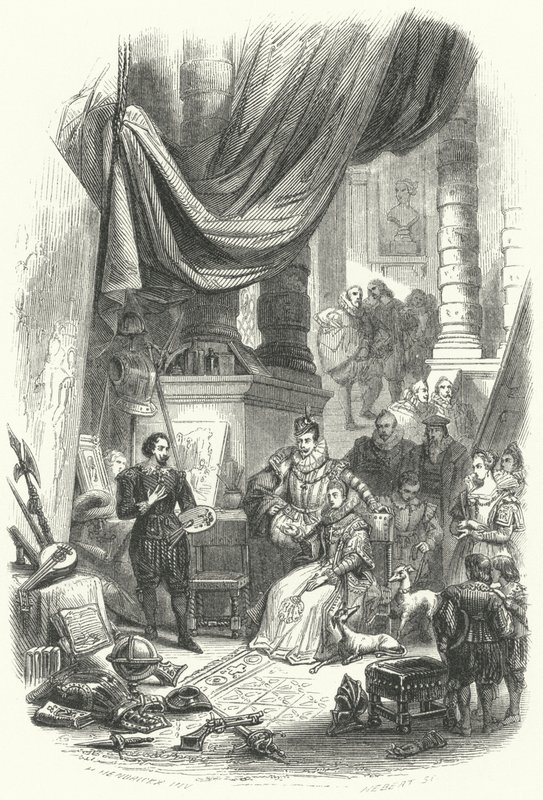 Albert und Isabella von Österreich besuchen das Atelier von Peter Paul Rubens von European School