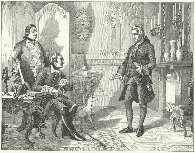 Friedrich der Große von Preußen mit dem Dichter Christian Fürchtegott Gellert von European School