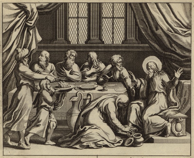 Jesus Christus wird von einer sündigen Frau im Haus von Simon dem Pharisäer gesalbt von European School