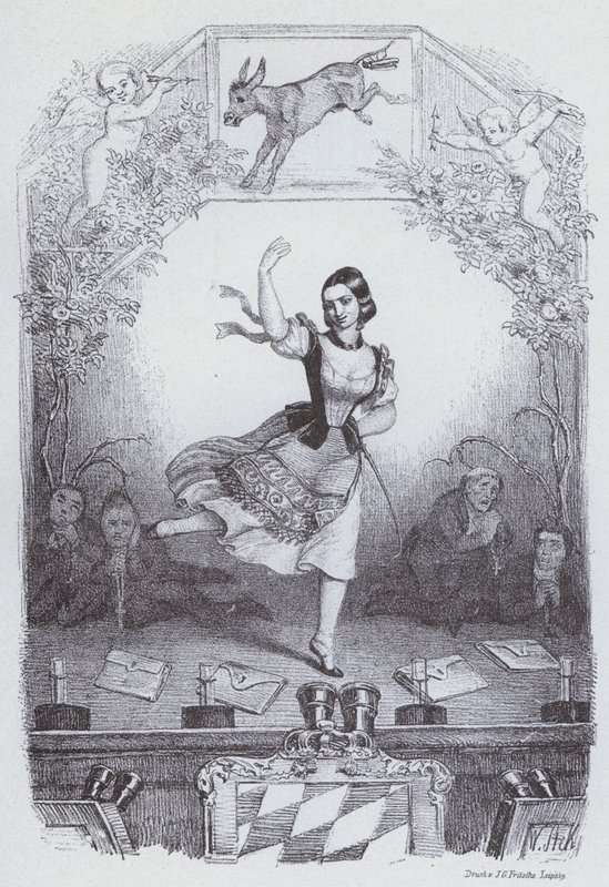 Lola Montez tanzt die bayerische Geschichte (Lithografie) von European School