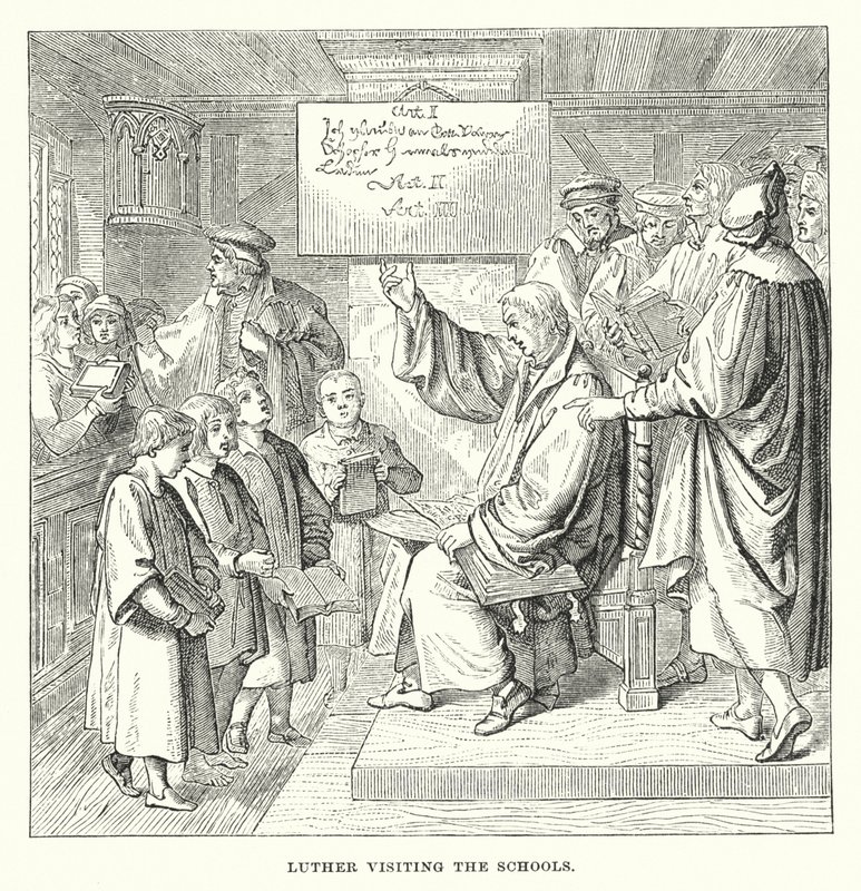 Luther besucht die Schulen (Gravur) von European School