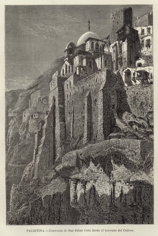 Palästina, Kloster von San Sabas vom Kidron-Tal aus gesehen von European School