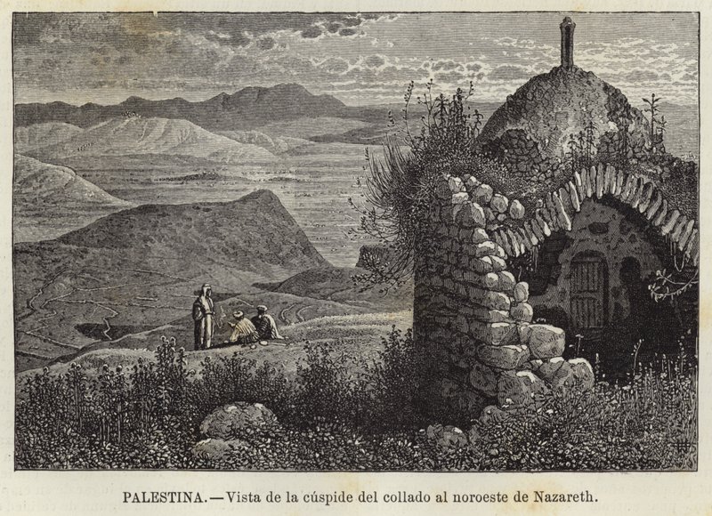 Palästina, Blick vom Gipfel des Hügels nordwestlich von Nazareth von European School
