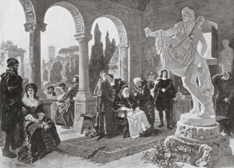 Papst Julius II. und der Apollo Belvedere von European School
