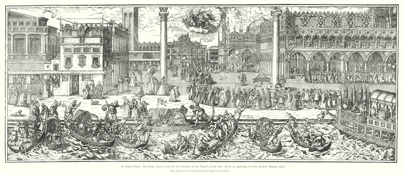 Markusplatz, der Doge vor der Zeremonie der Vermählung mit dem Meer von European School