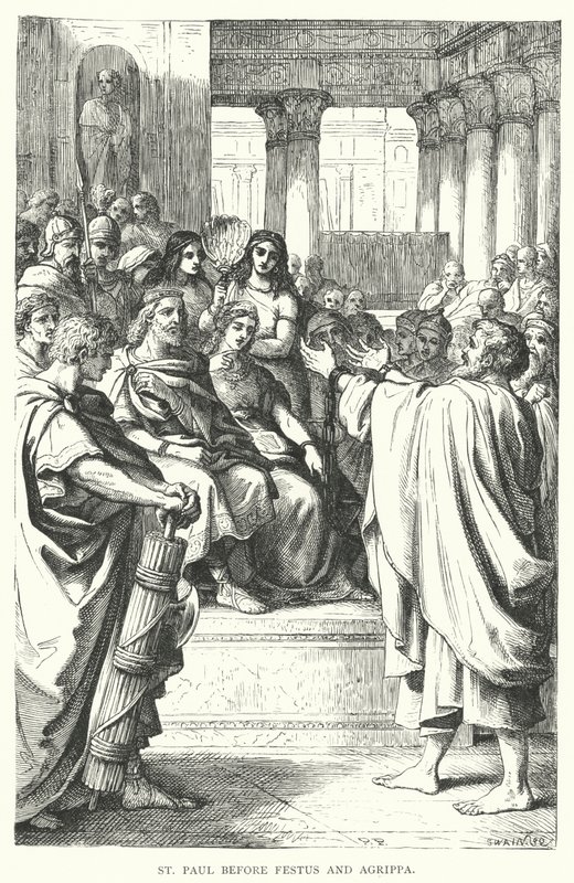 St. Paulus vor Festus und Agrippa (Gravur) von European School