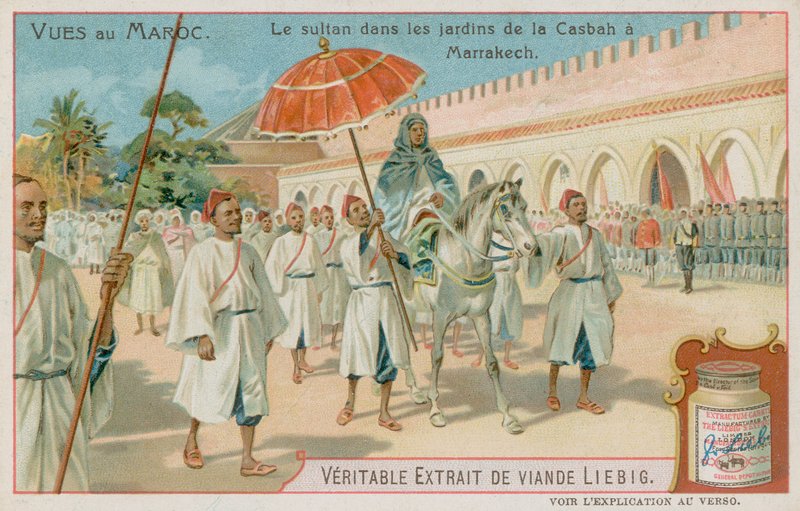 Der Sultan besucht die Gärten der Kasbah in Marrakesch von European School