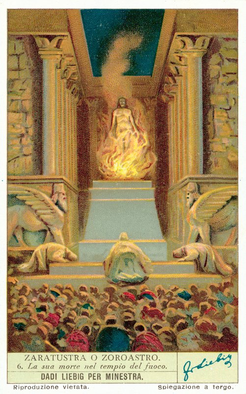 Der Tod von Zoroaster im Feuertempel von European School