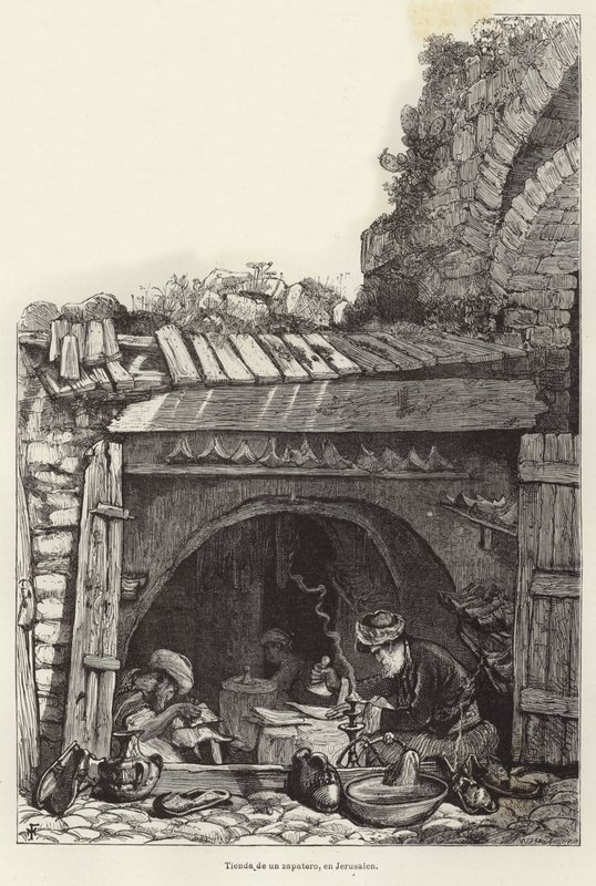 Laden eines Schuhmachers in Jerusalem von European School