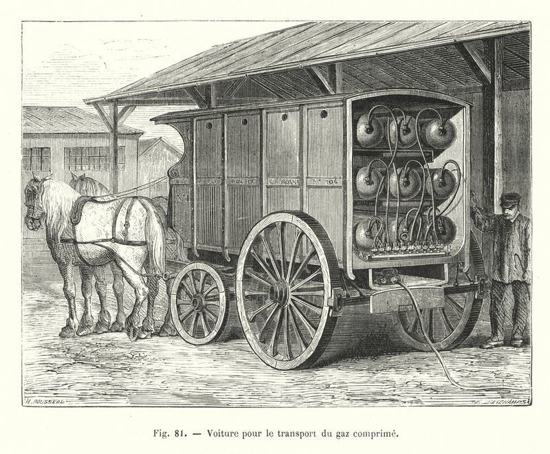 Wagen für den Transport von komprimiertem Gas (Stich) von European School