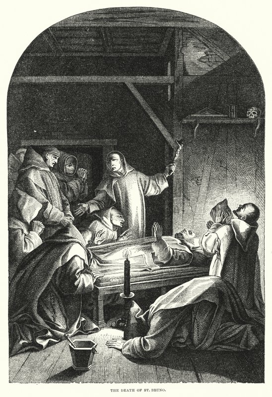 Der Tod des Heiligen Bruno von Eustache (after) Le Sueur