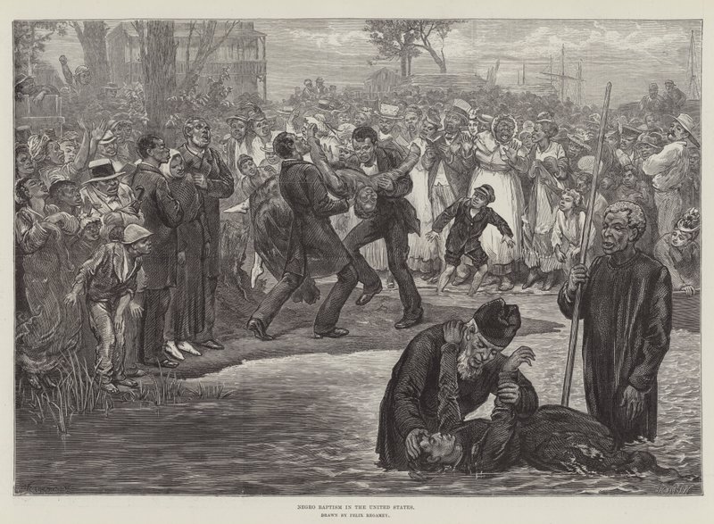 Negertaufe in den Vereinigten Staaten (Gravur) von Felix (after) Regamey