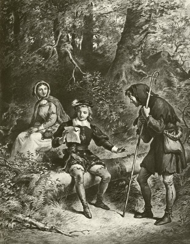 Wie es euch gefällt. Akt IV-Szene III von Felix Octavius Carr Darley
