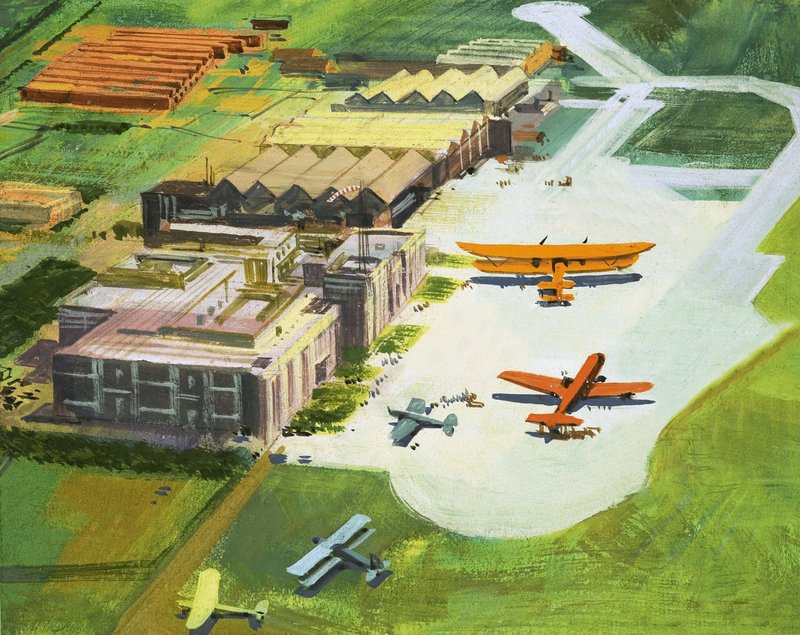 Route zum Mond: Die Pfadfinder. Ein früher Flughafen von Ferdinando Tacconi