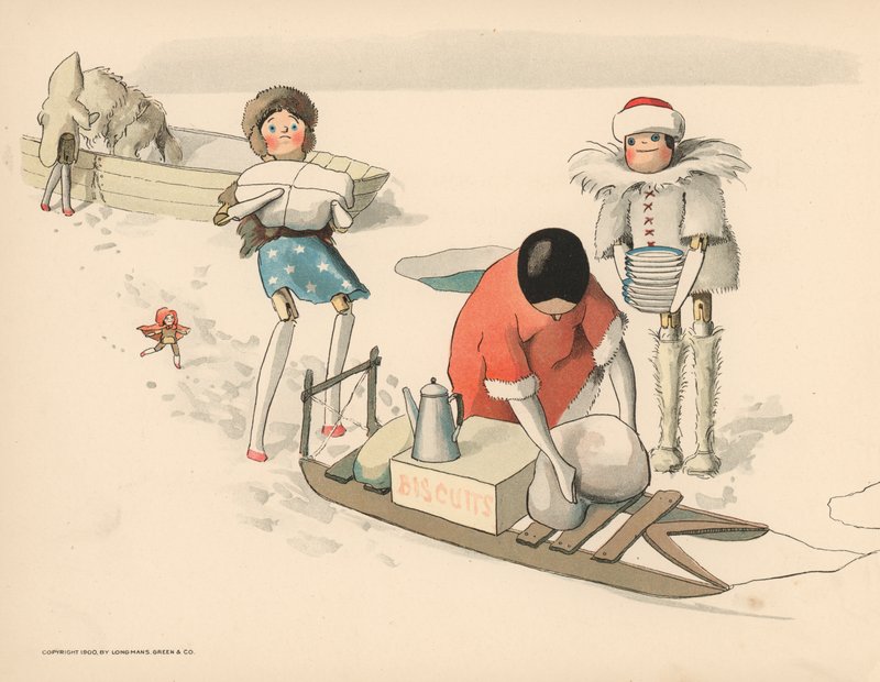 Illustration für Die Golliwoggs Polarabenteuer von Florence K. Upton