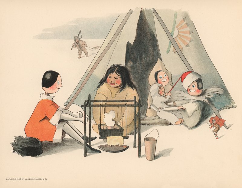 Illustration für Die Golliwoggs Polarabenteuer von Florence K. Upton