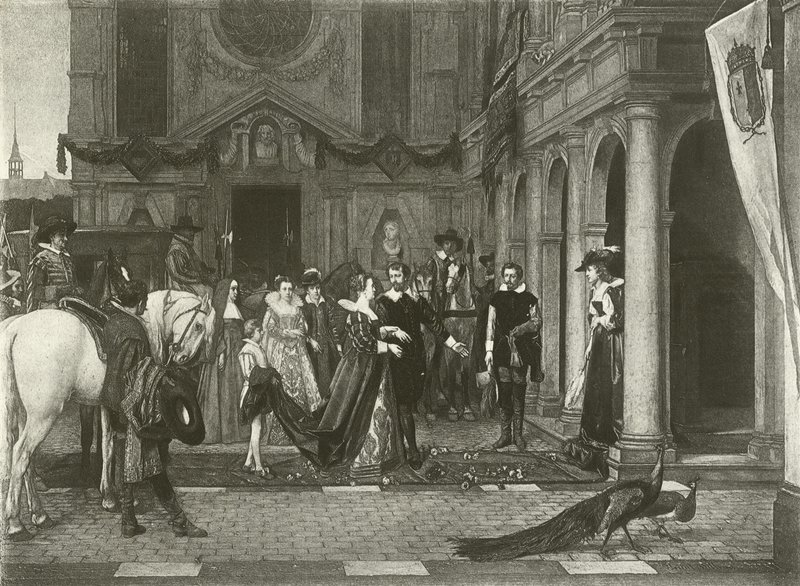 Marie de Medici im Haus von Rubens (Gravur) von Florent Willems