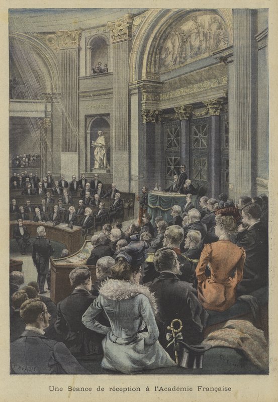 Eine Empfangssitzung an der Académie Française, Paris von Fortune Louis Meaulle
