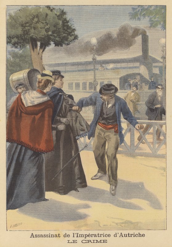 Ermordung von Kaiserin Elisabeth von Österreich von Fortune Louis Meaulle