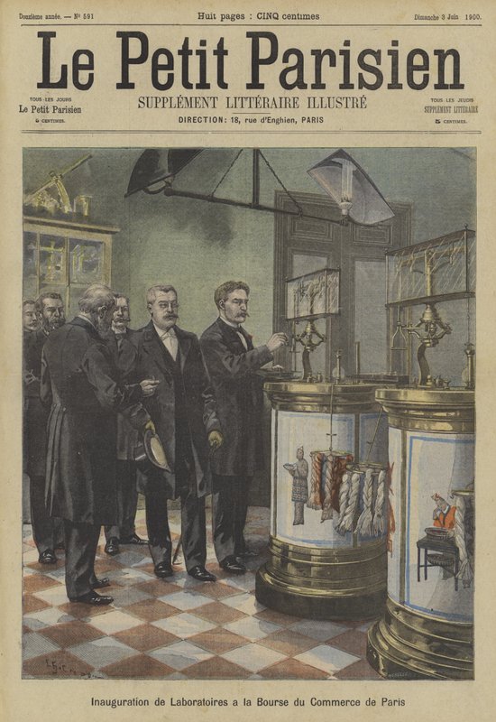 Einweihung der Labore an der Pariser Warenbörse von Fortune Louis Meaulle