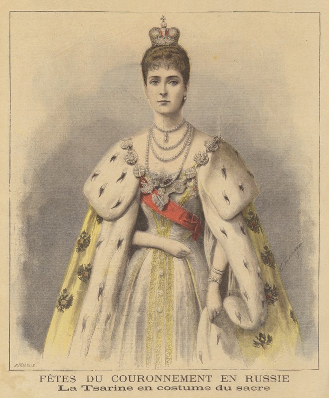Zarin Alexandra von Russland in ihren Krönungsroben von Fortune Louis Meaulle