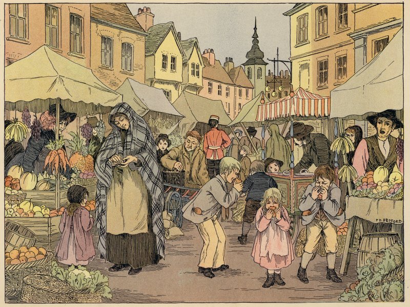 Bedfords Buch der Geschäfte: Obststände von Francis Donkin Bedford