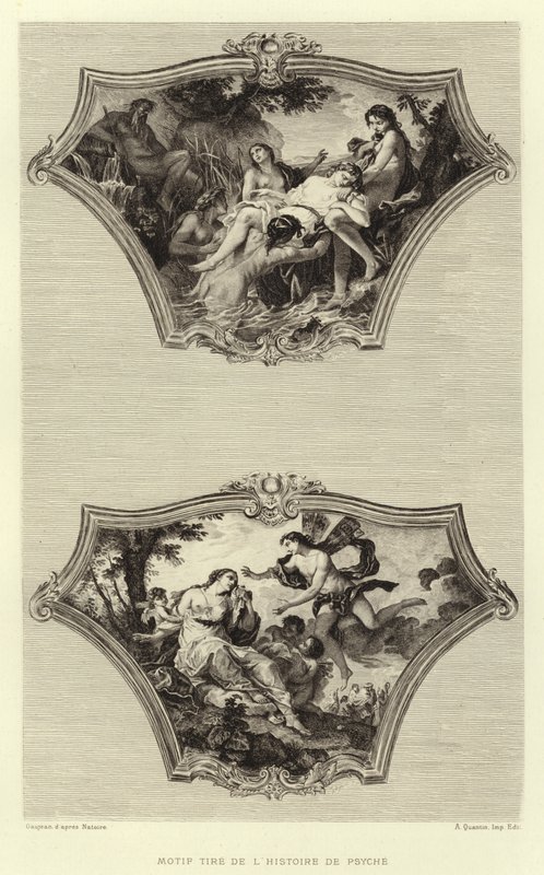Motiv aus der Geschichte von Psyche (Stich) von Francois (after) Boucher