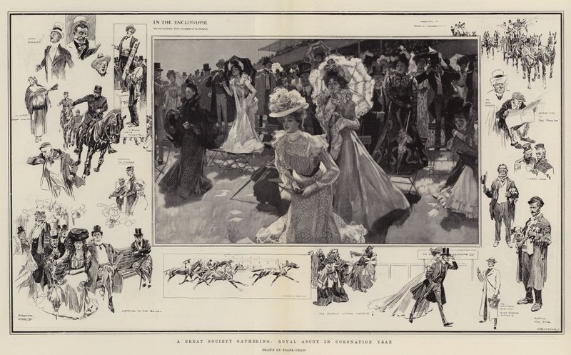 Eine große Gesellschaftsversammlung, Royal Ascot im Krönungsjahr von Frank Craig