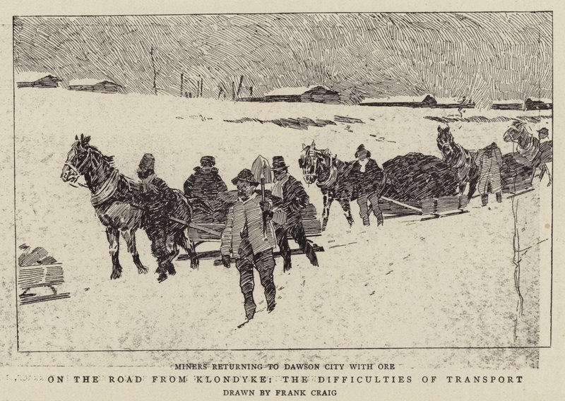 Auf dem Weg von Klondyke, die Schwierigkeiten des Transports von Frank Craig