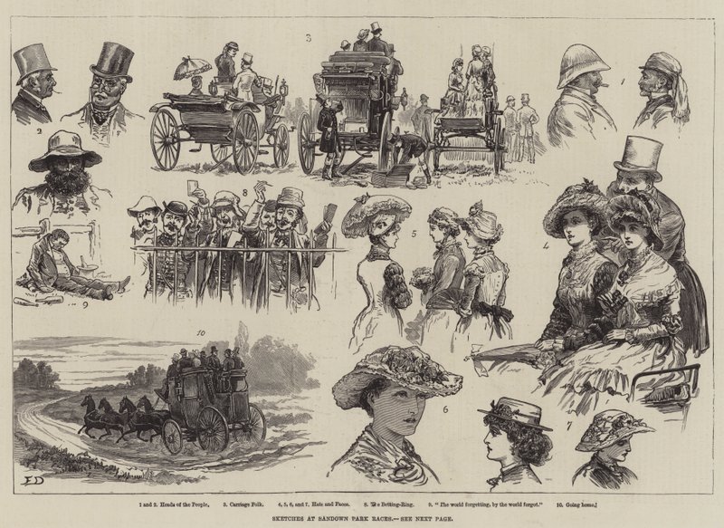 Skizzen bei den Sandown Park Rennen von Frank Dadd