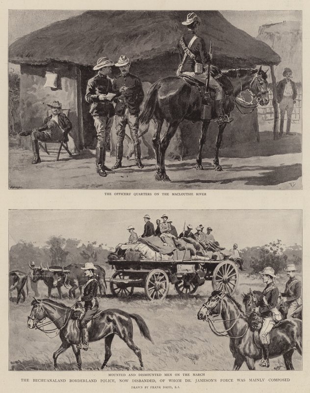 Die Bechuanaland Borderland Polizei, jetzt aufgelöst, aus der Dr. Jamesons Truppe hauptsächlich bestand von Frank Dadd