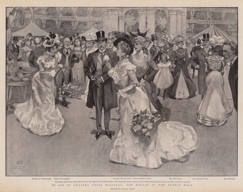 Zur Unterstützung des Charing Cross Hospital, der Basar in der Albert Hall von Frank Craig