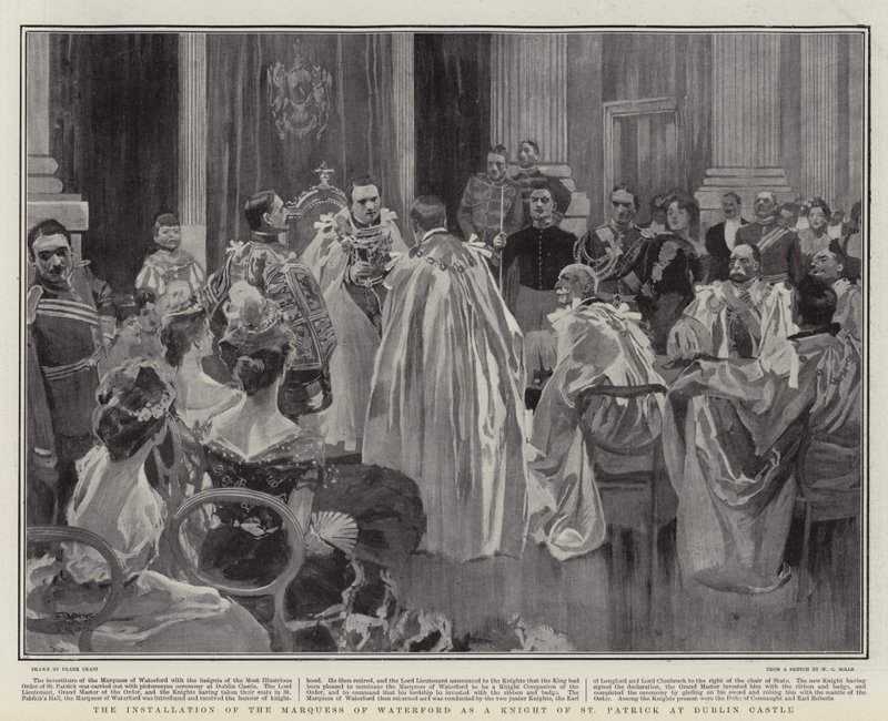 Die Installation des Marquess of Waterford als Ritter von St. Patrick im Dublin Castle von Frank Craig