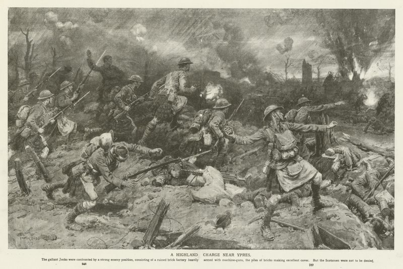 Ein Hochlandangriff bei Ypern, Erster Weltkrieg von Frank Dadd