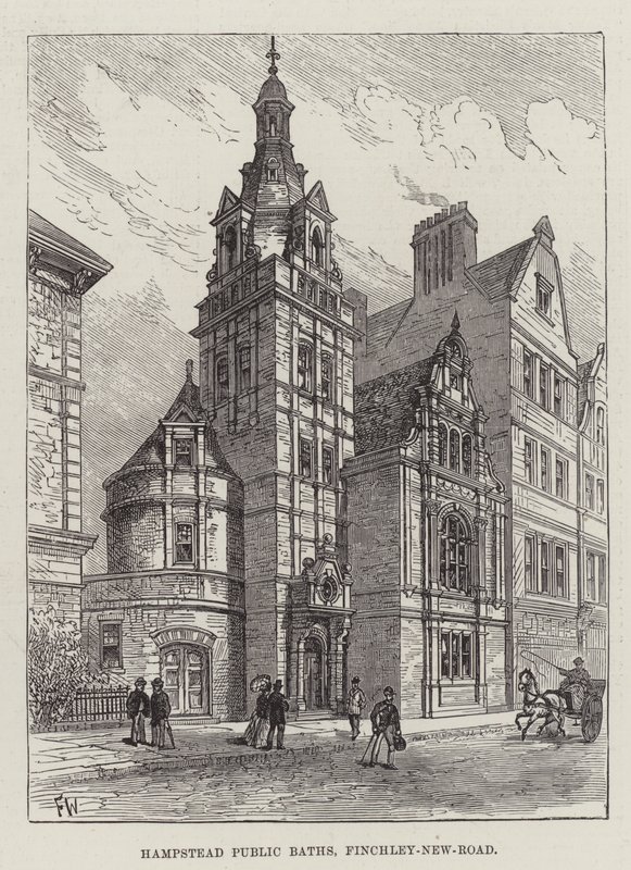 Hampstead Public Baths, Finchley-New-Road von Frank Watkins