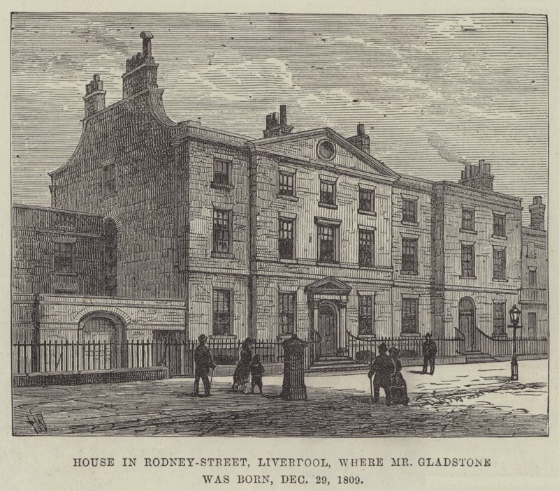 Haus in der Rodney-Street, Liverpool, wo Herr Gladstone am 29. Dezember 1809 geboren wurde von Frank Watkins