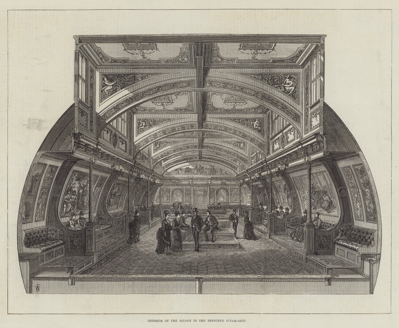 Innenraum des Salons im Bessemer-Dampfschiff von Frank Watkins