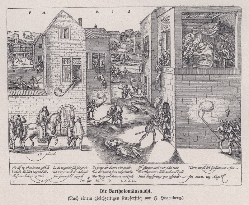 Das Massaker an Bartholomäus, Paris, Frankreich von Franz (after) Hogenberg