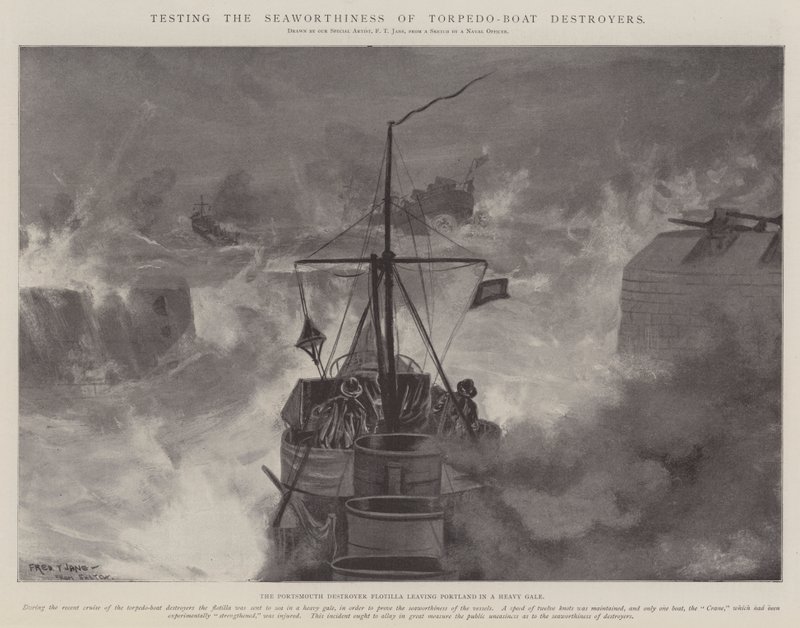 Testen der Seetüchtigkeit von Torpedoboot-Zerstörern von Fred T. Jane