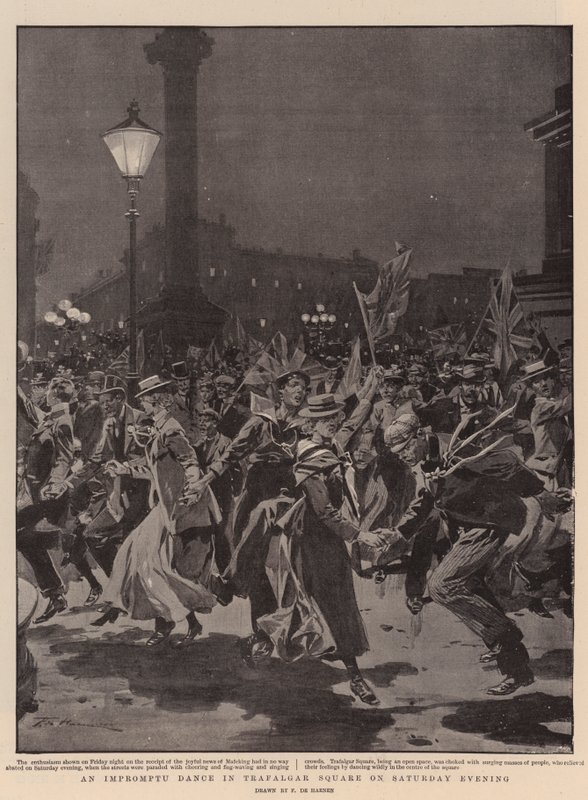 Ein spontaner Tanz auf dem Trafalgar Square am Samstagabend von Frederic de Haenen